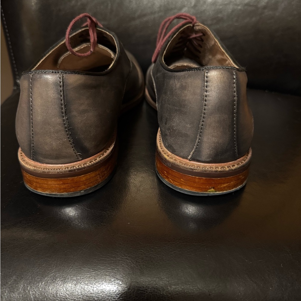 Aston Grey Grenasien Mens Size 11.5 DarkGray Leather Almond Toe Oxford Shoe - Picture 3 of 6